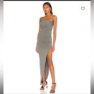 Nookie Aria One Shoulder Gown in Khaki